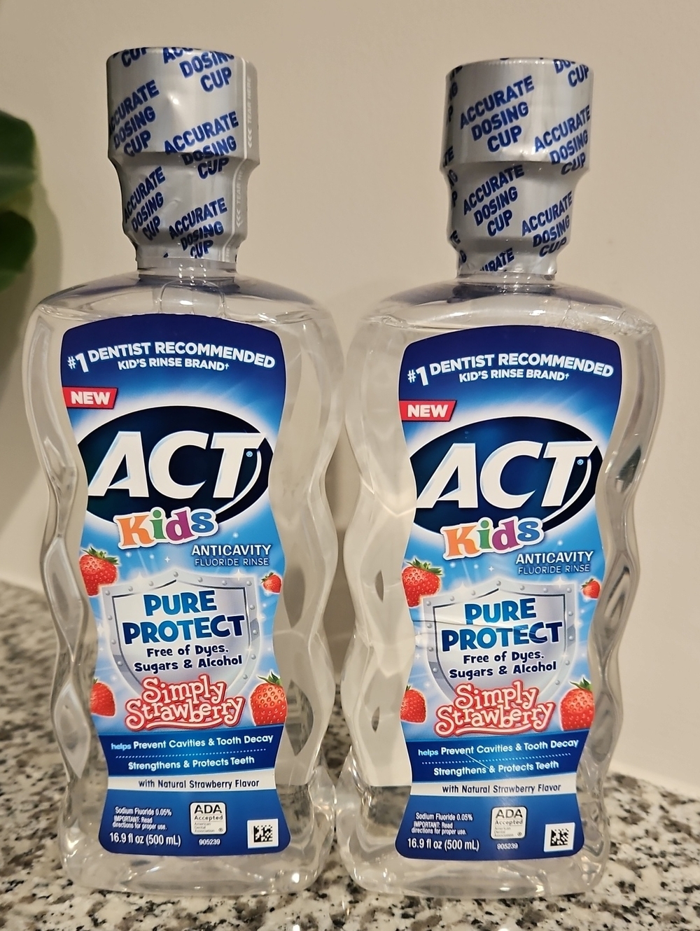 2x Act Kids Pure Protect Anticavity Rinse - Strawberry